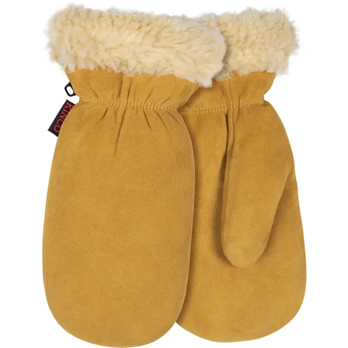 Lined Suede Deerskin Mitt - Golden - 1929PL