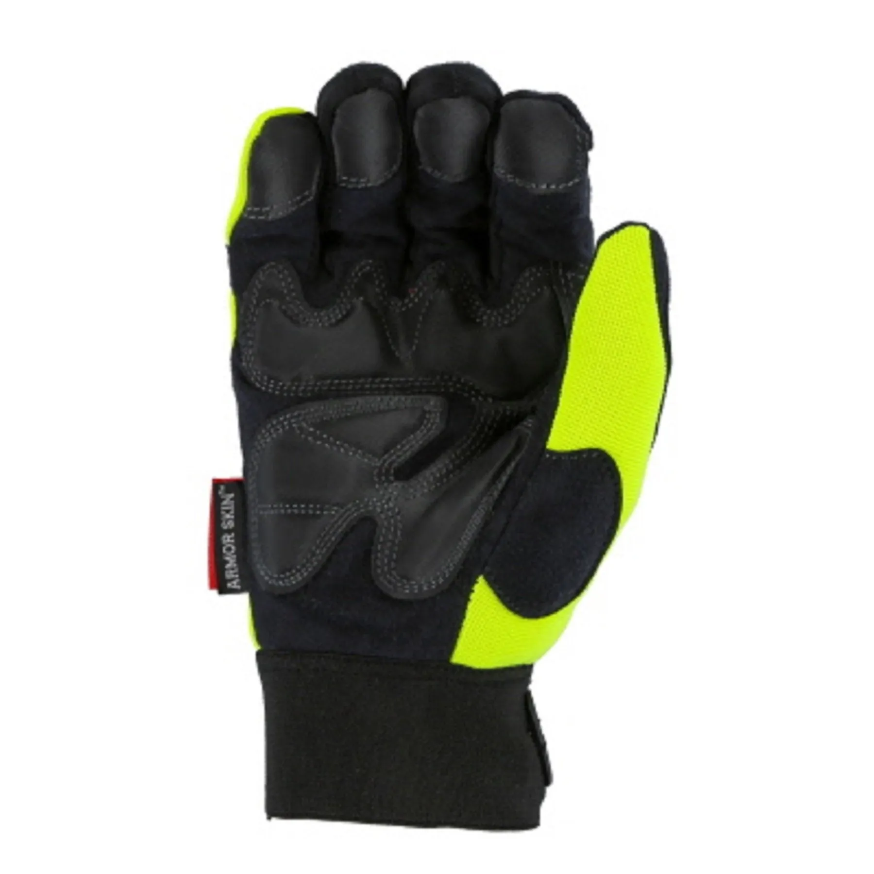 Majestic Glove 2145HYH Hi-Visibility Lime Winter Lined, Mechanics Style Glove (1 Pair)