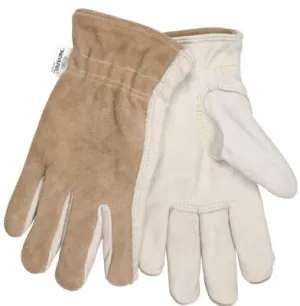 MCR Safety Split Leather Back Drivers Gloves, Large, Brown/Tan, 3204KL