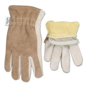 MCR Safety Split Leather Back Gloves, Medium, 3204KM