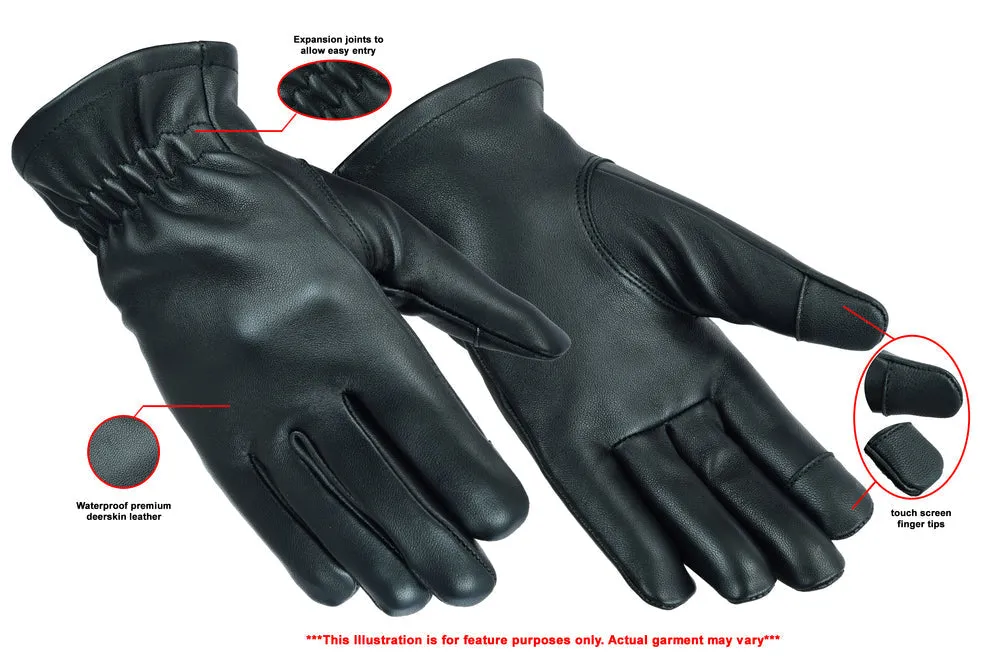 Men's Deer Skin Unlined Touchscreen Gloves with Cinch Wrist