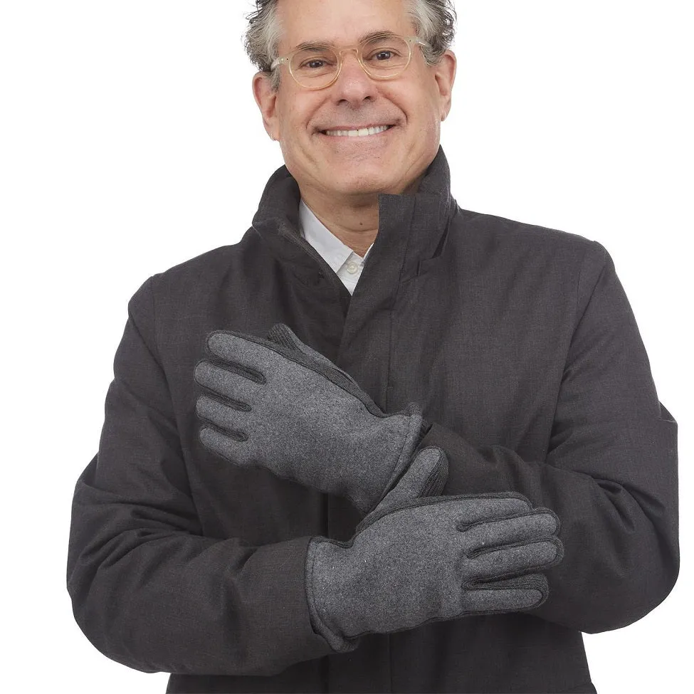 Men's Flannel Gloves with Sweater Cuff Detail