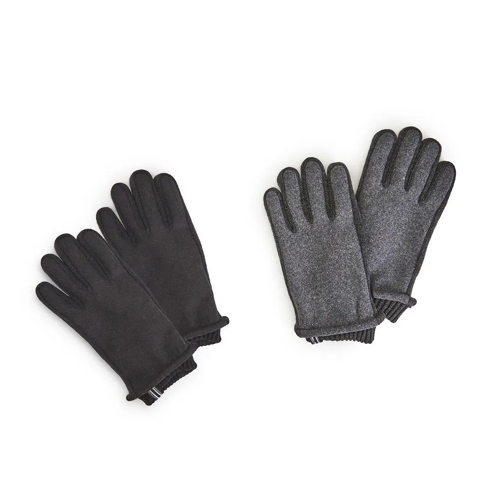 Men's Flannel Gloves with Sweater Cuff Detail