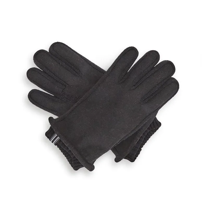 Men's Flannel Gloves with Sweater Cuff Detail