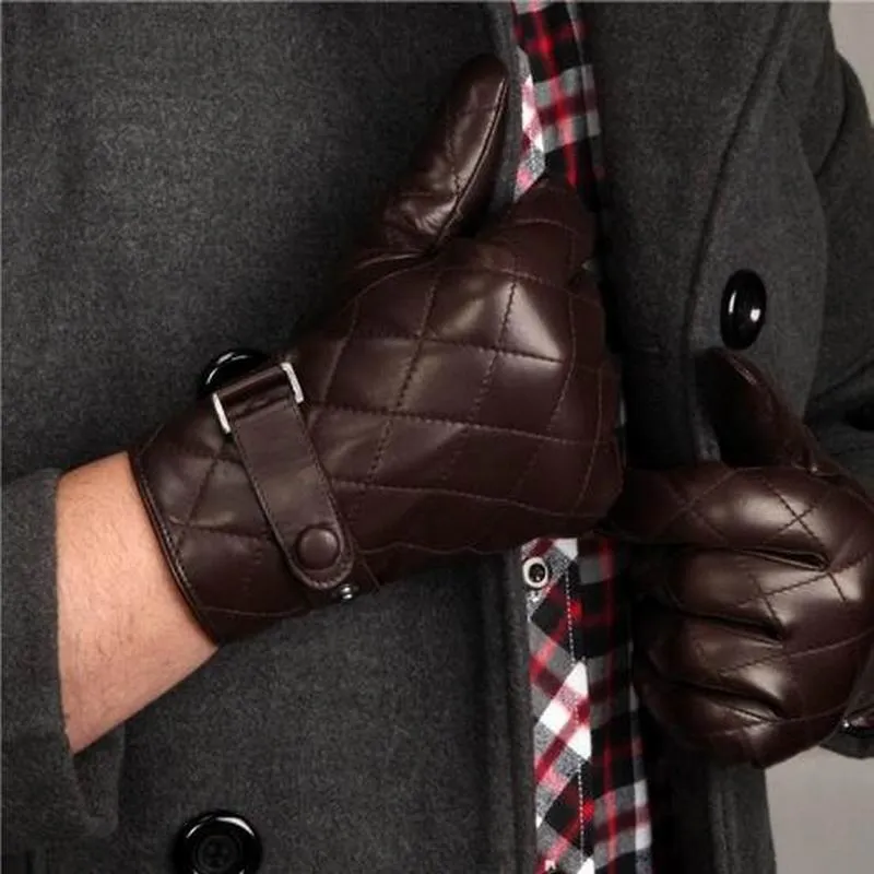 Men's leather Gloves with Cashmere Lining