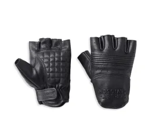 Men's Oakbrook Fingerless Leather Glove - Black