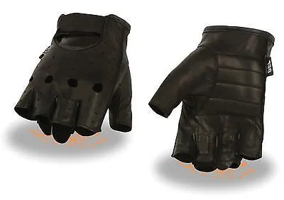 MEN'S PERFORATED FULL PIECE FINGERLESS W/GEL PADDED PALM & KNUCLE HOLES VERYSOFT
