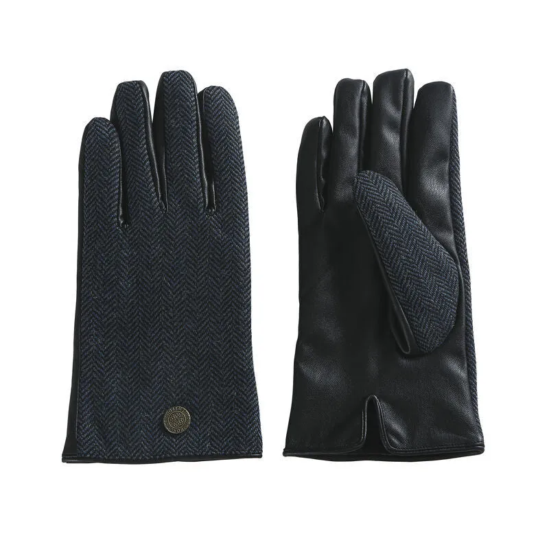 Mens Tweed Gloves Blue