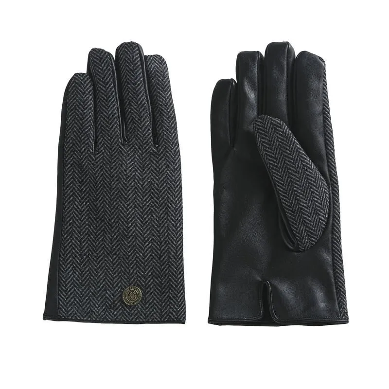 Mens Tweed Gloves Grey