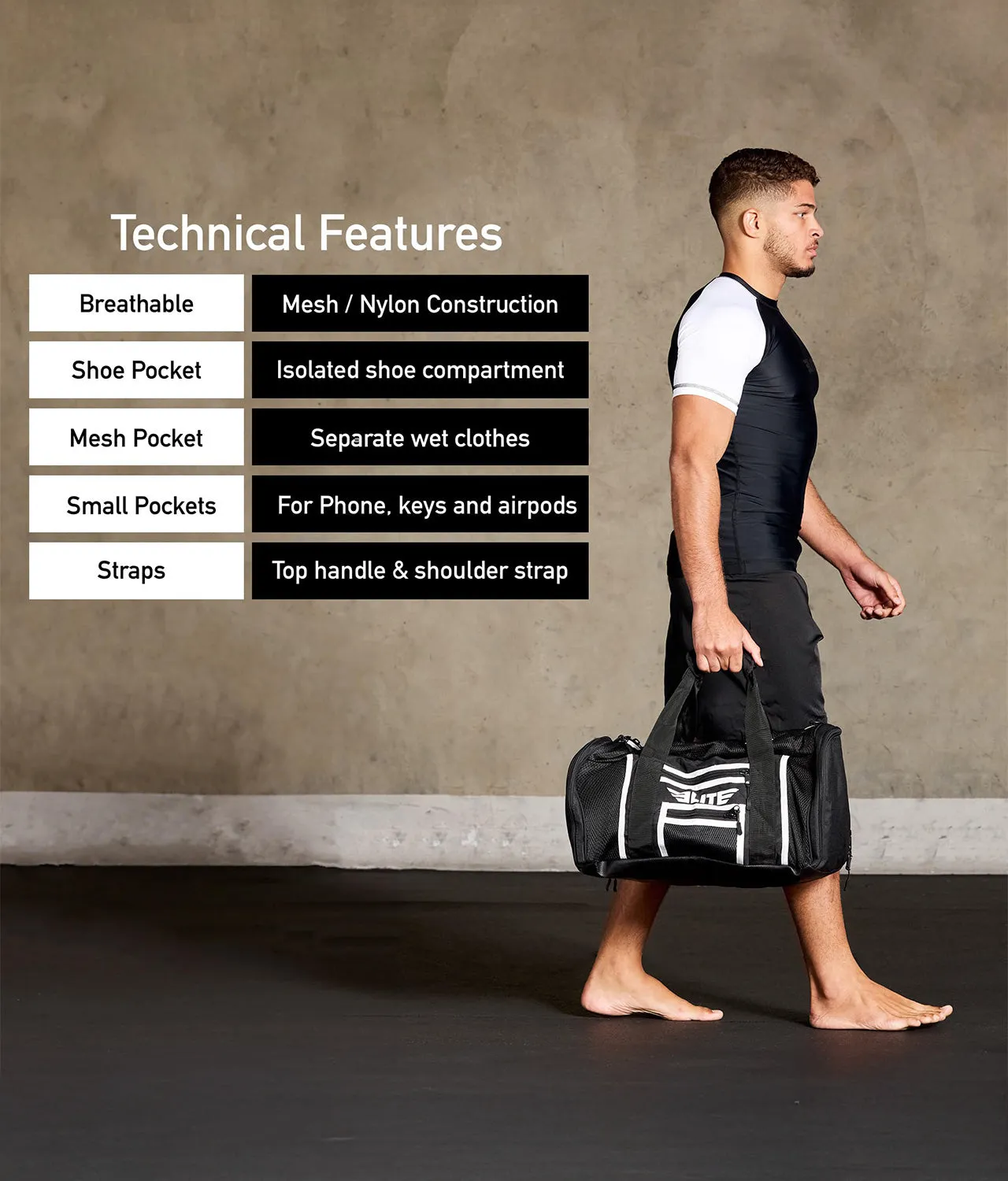 Mesh Black Large Boxing Gear Gym Bag