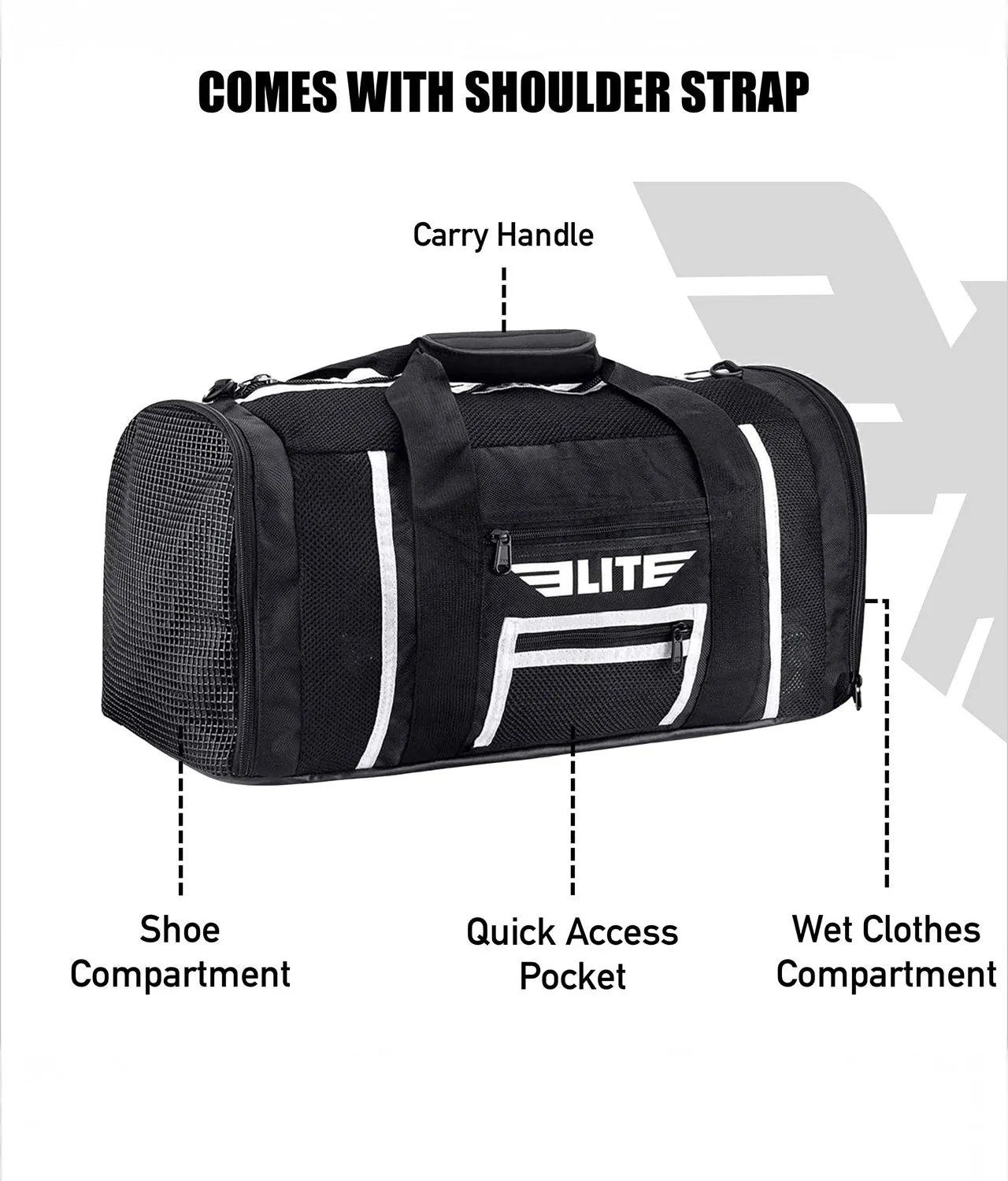 Mesh Black Large Boxing Gear Gym Bag