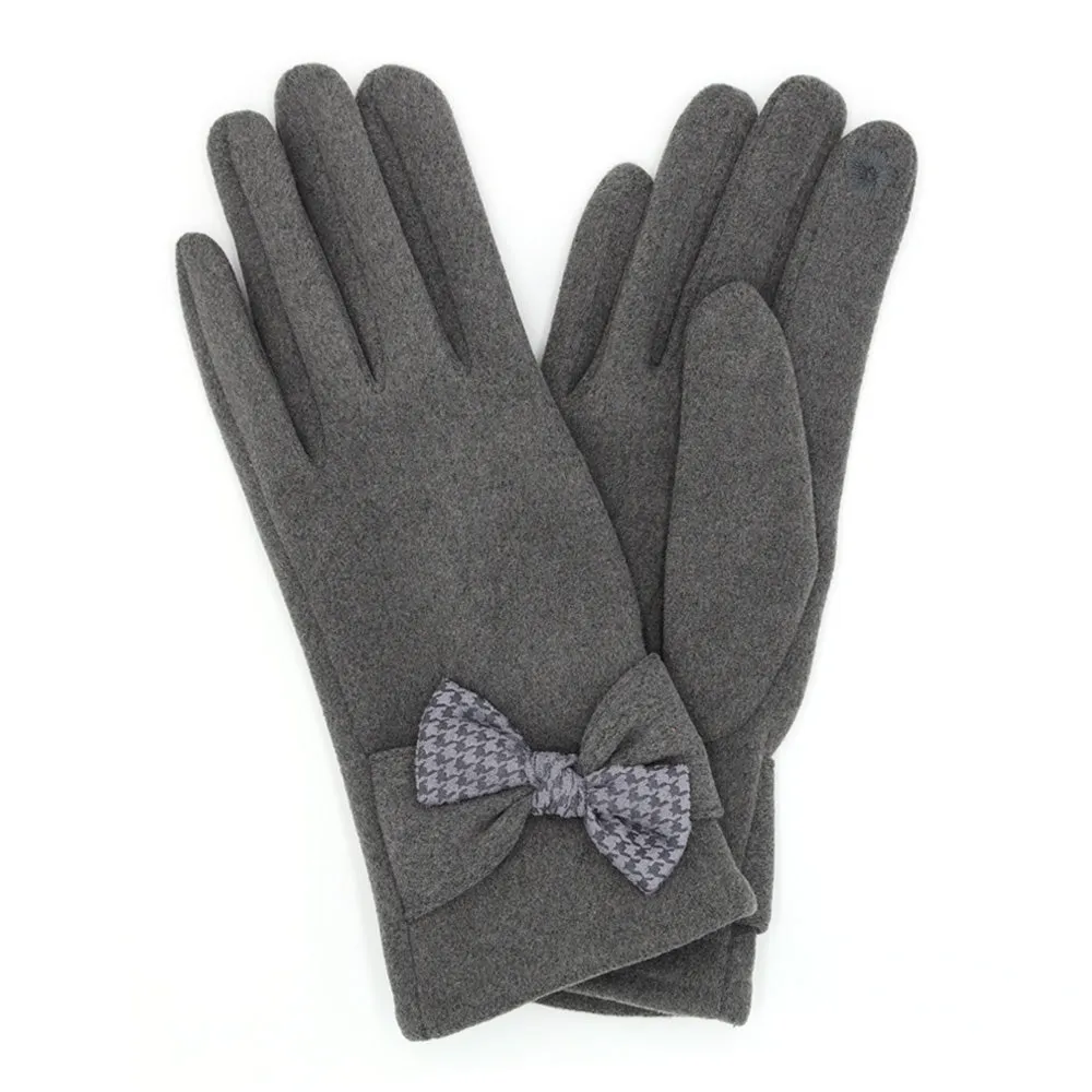 MG0061 HOUNDSTOOTH BOW SMART GLOVES