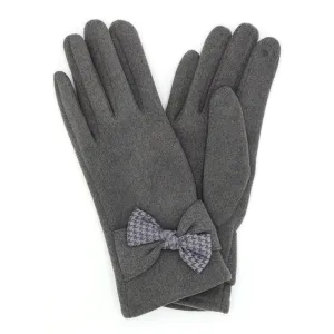 MG0061 HOUNDSTOOTH BOW SMART GLOVES