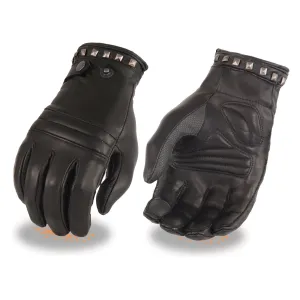 MG7755 Women's Black Thermal Lined Black Leather Gloves with i-Touch Screen