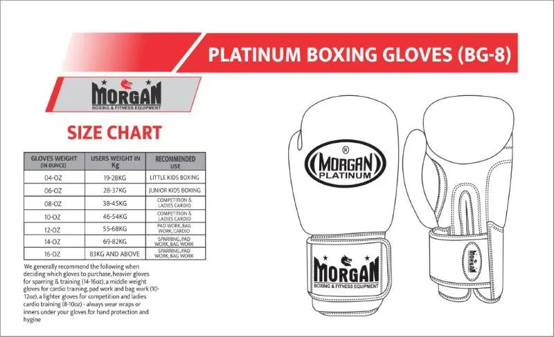 Morgan Platinum Leather Sparring Boxing Gloves