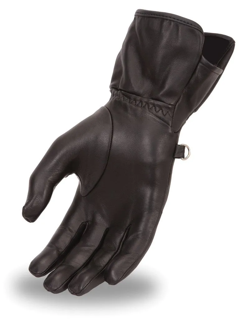 Motorcycle Women's Long Guantlet Lined leather gloves buttersoft