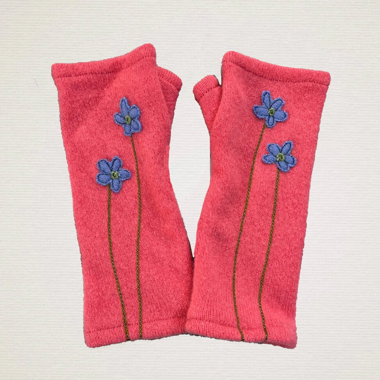 NEW! Cashmere Fingerless Gloves with Wildflowers by Sardine