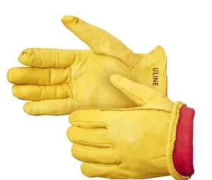 NEW Cowhide Leather Drivers Gloves - Lined, Large