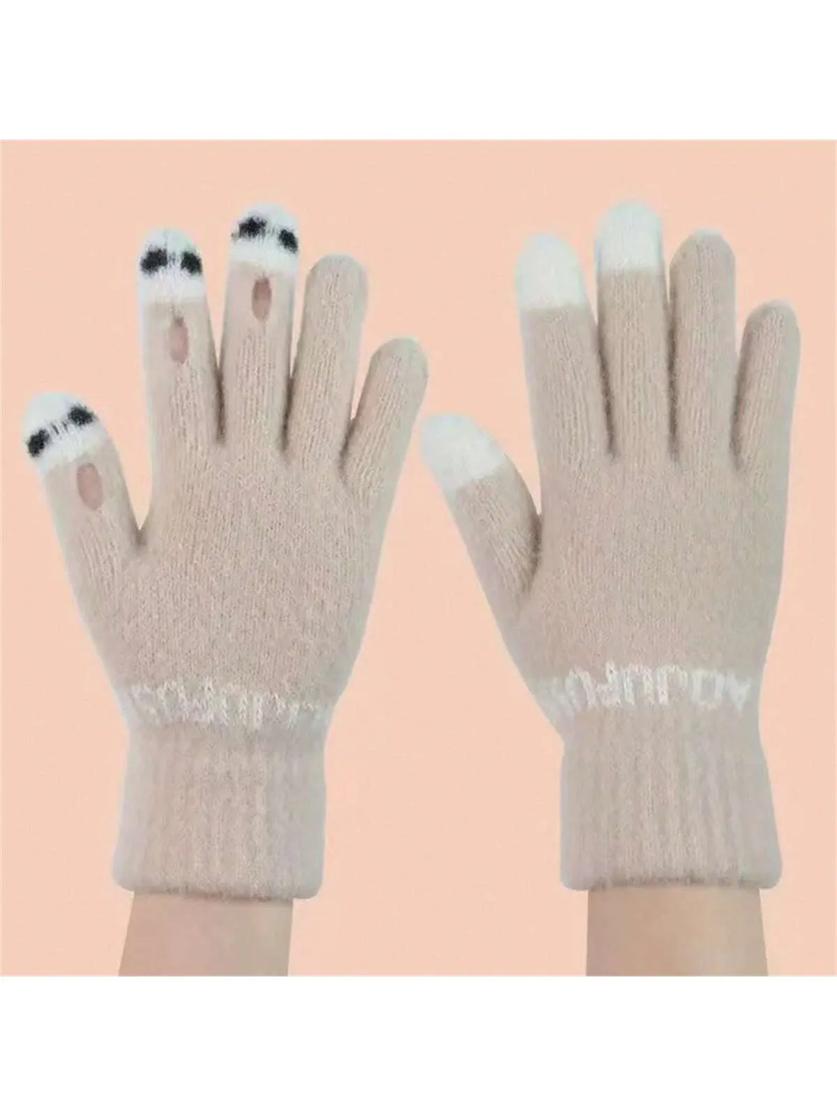 New Ladies Touchscreen Gloves, Cute Knitted, Keep Warm For Writing & Using Phone, Cartoon Style Versatile Autumn Winter Halloween