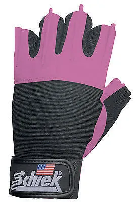 NEW Schiek Weight Lifting 520P Womens Pink Cross Training Gloves Velcro Wrist