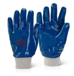 Nitrile Knit Wrist Fully Coated Heavyweight Safety Glove (Pack Of 100) - Beeswift Nkwfch