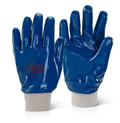 Nitrile Knit Wrist Fully Coated Heavyweight Safety Glove (Pack Of 100) - Beeswift Nkwfch