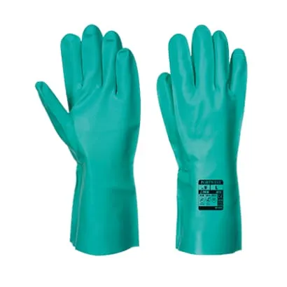 Nitrosafe Chemical Resistant Nitrile Gauntlet Flock Lined (Pack of 12 prs) - A810