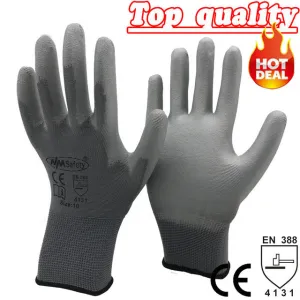 NMSafety 12 Pairs work gloves for PU palm coating safety glove
