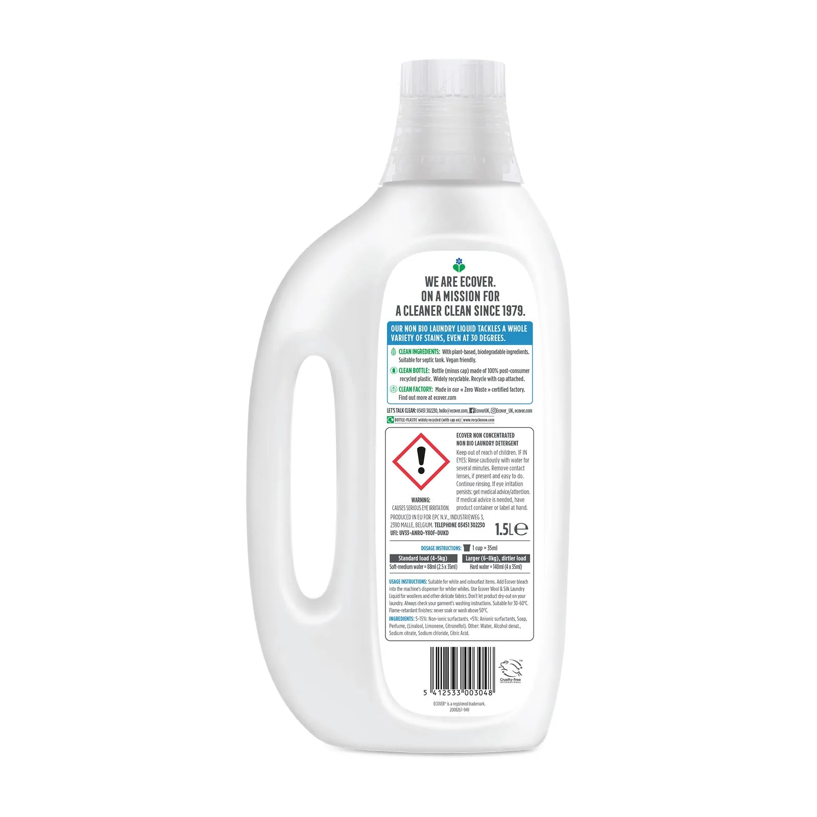 Non Bio Laundry Detergent 1.5L - Lavender & Eucalyptus