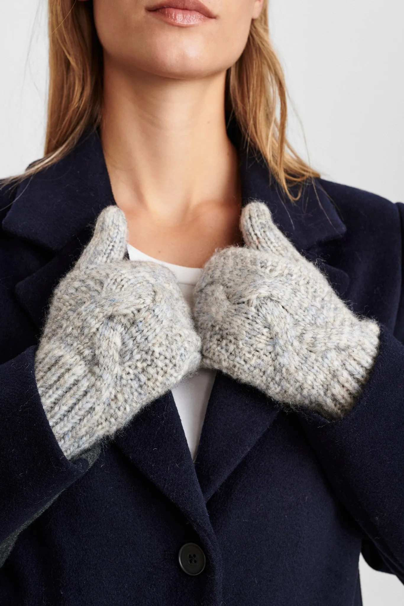 NUWINNIE KNITTED GLOVES - Light grey mel