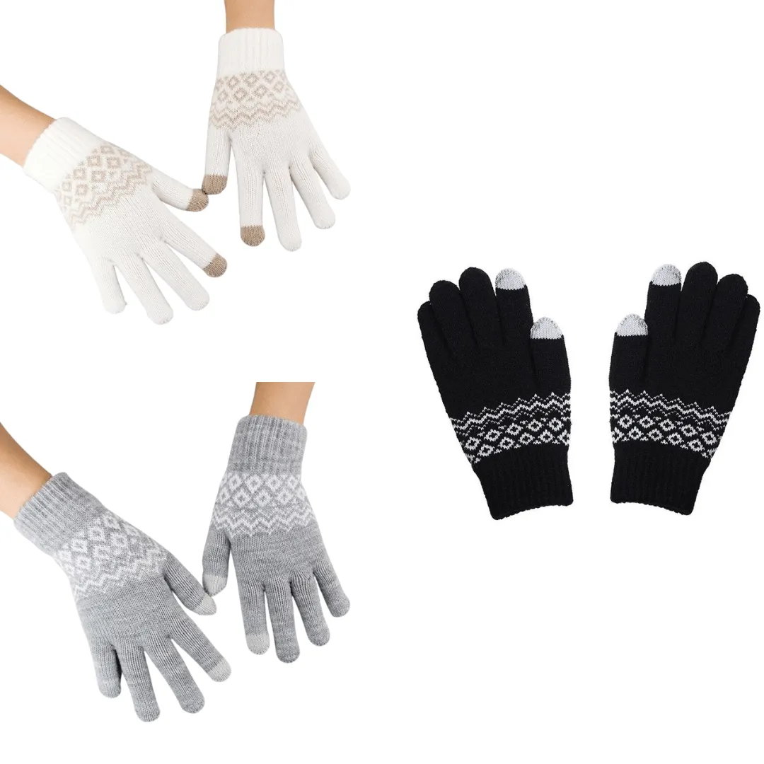 OCW Touch Screen Gloves Thick Knitted Thermal Winter Full Finger Design