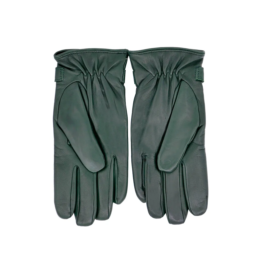OMEGA X Sartoria Napoletana Smooth Cashmere & Lambskin Dark Green Gloves