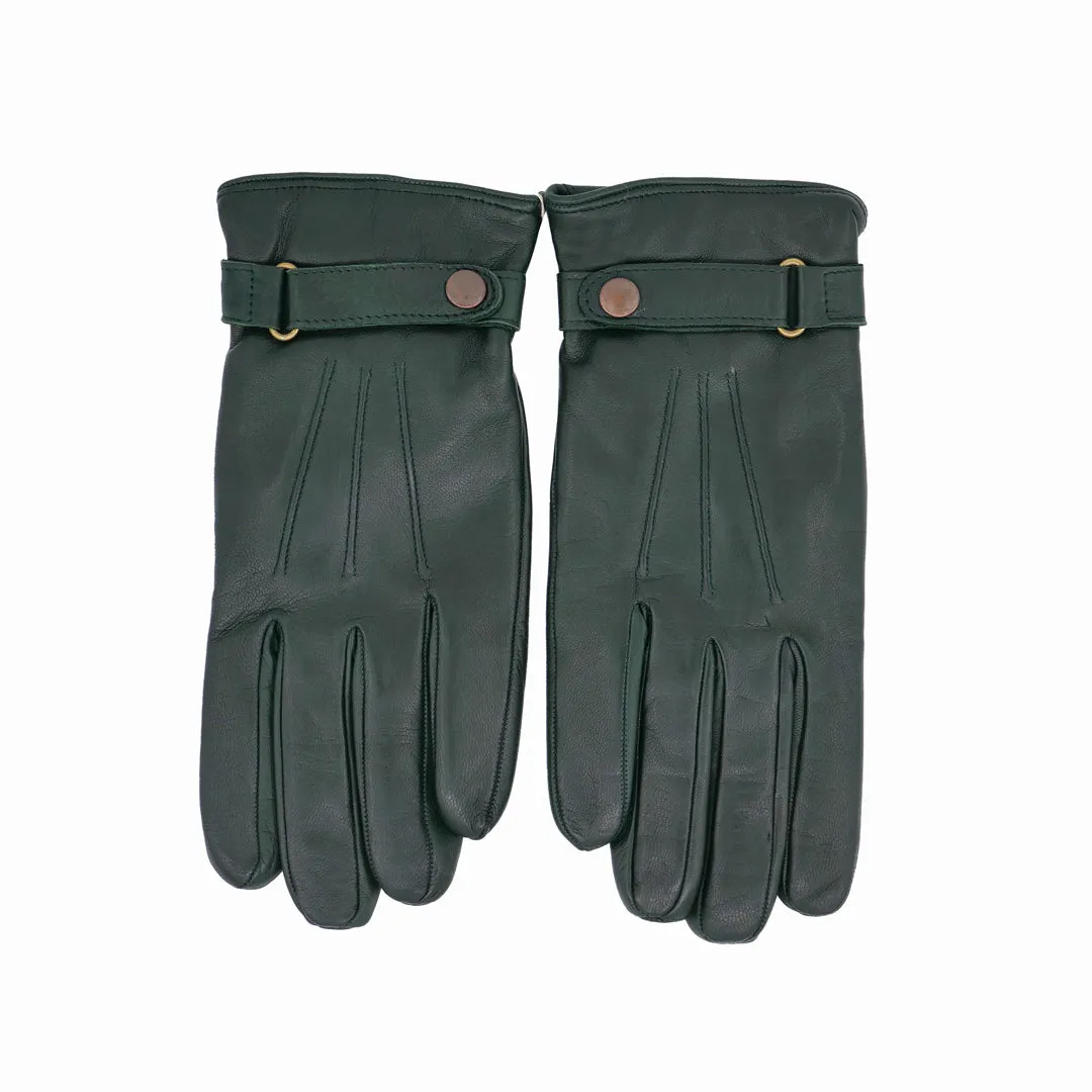 OMEGA X Sartoria Napoletana Smooth Cashmere & Lambskin Dark Green Gloves