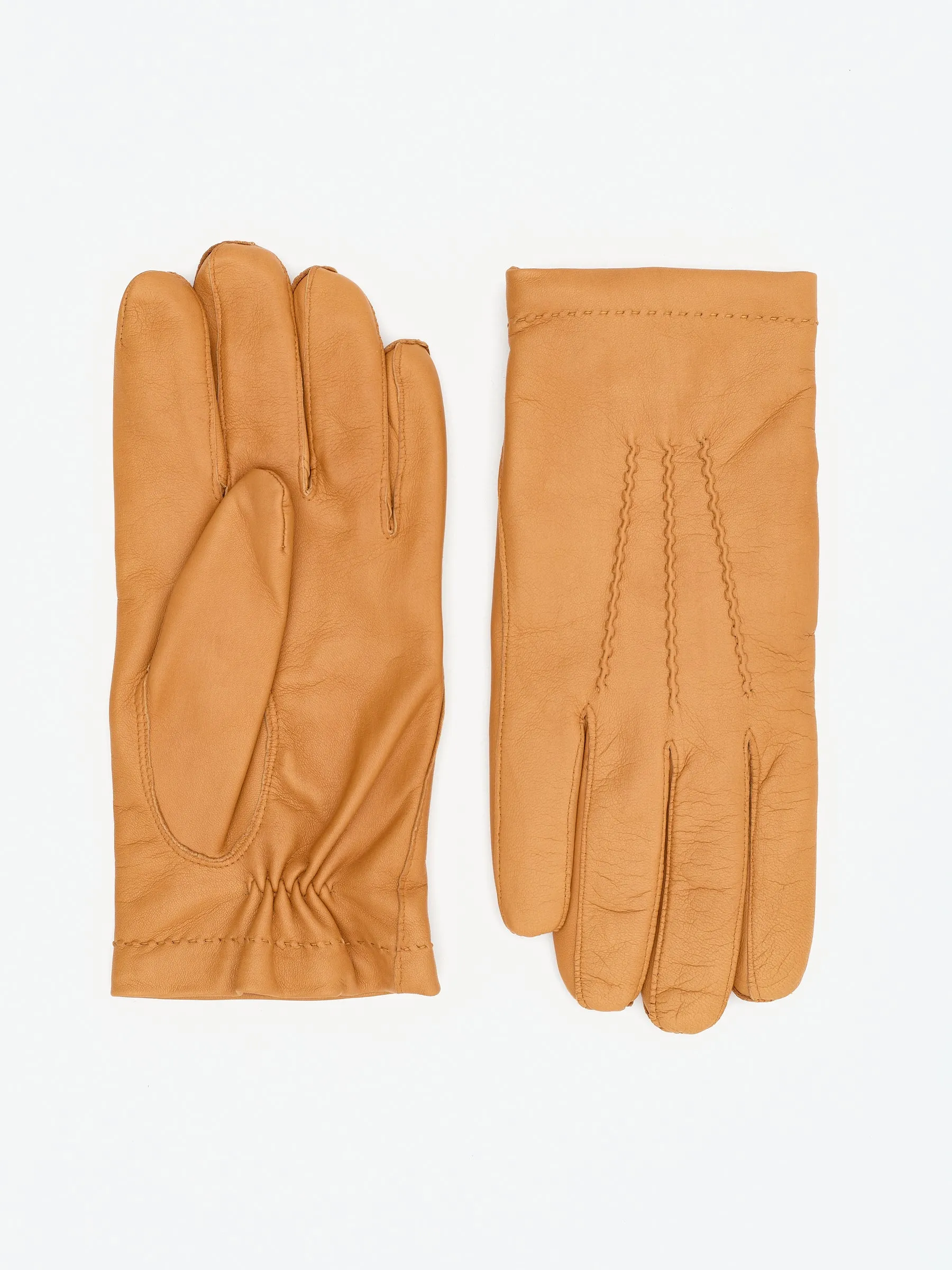 OMEGA X Sartoria Napoletana Smooth Cashmere & Lambskin Ocra Gloves