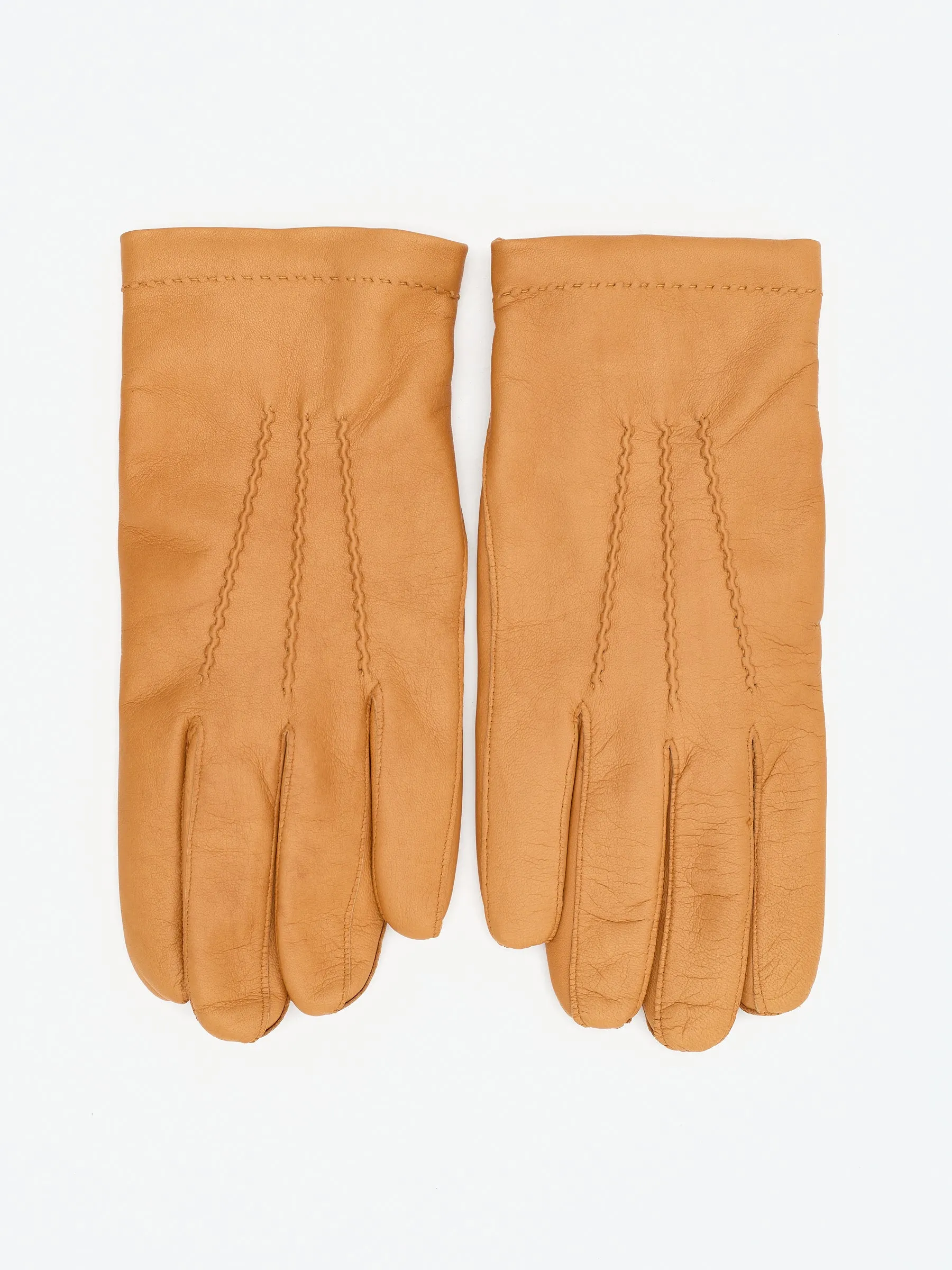 OMEGA X Sartoria Napoletana Smooth Cashmere & Lambskin Ocra Gloves