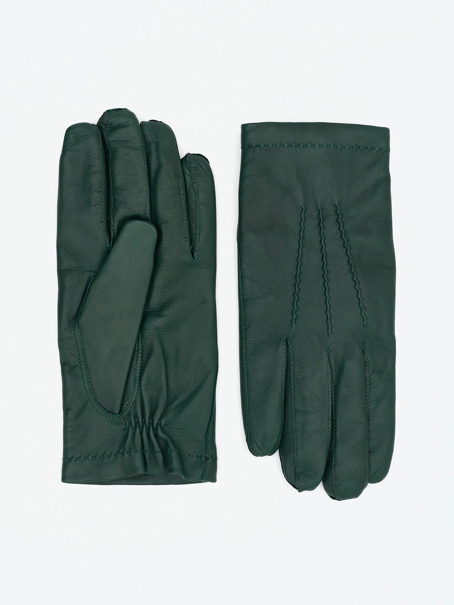 OMEGA X Sartoria Napoletana Smooth Cashmere & Lambskin Verde Sapin Gloves