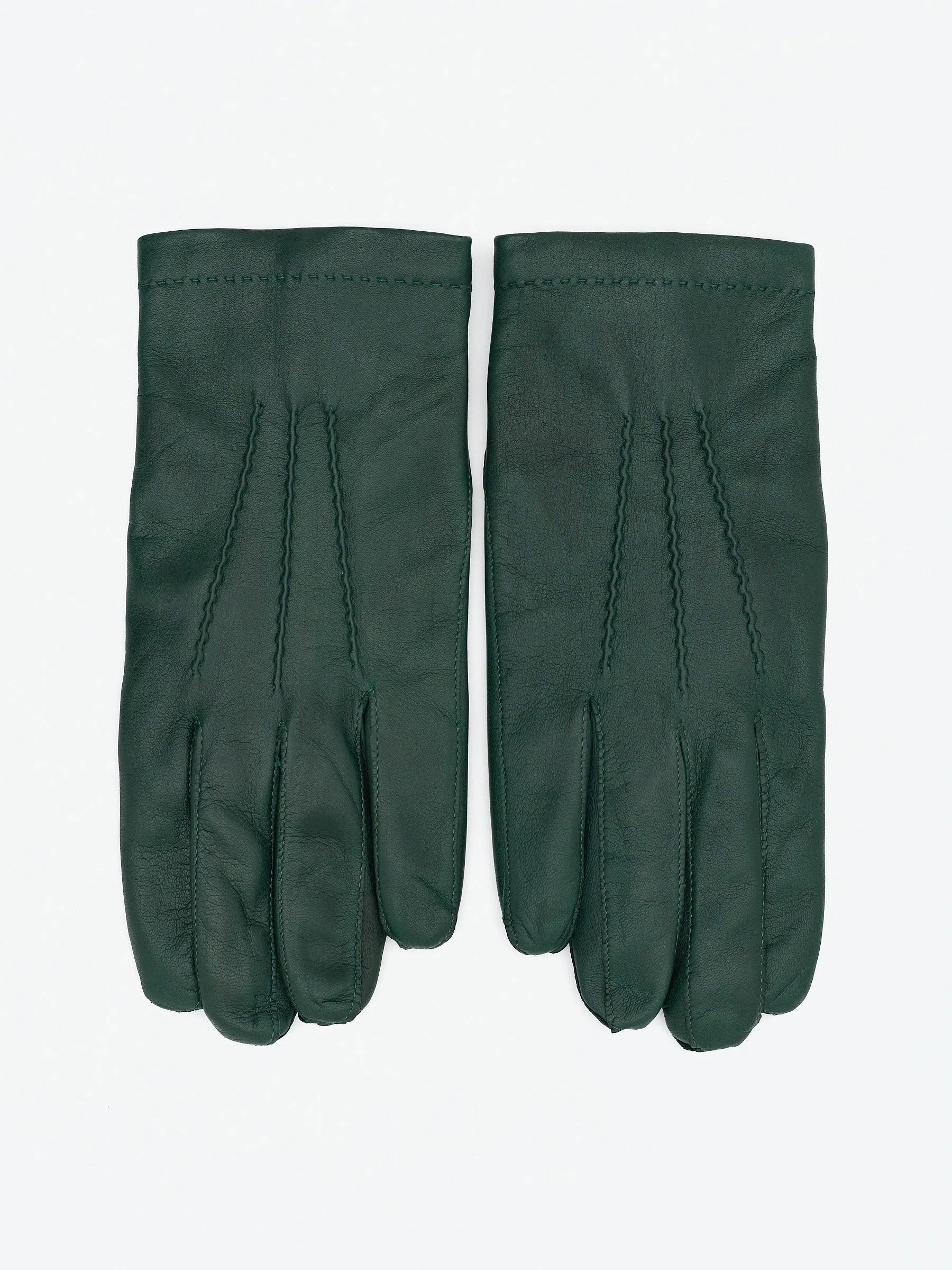 OMEGA X Sartoria Napoletana Smooth Cashmere & Lambskin Verde Sapin Gloves
