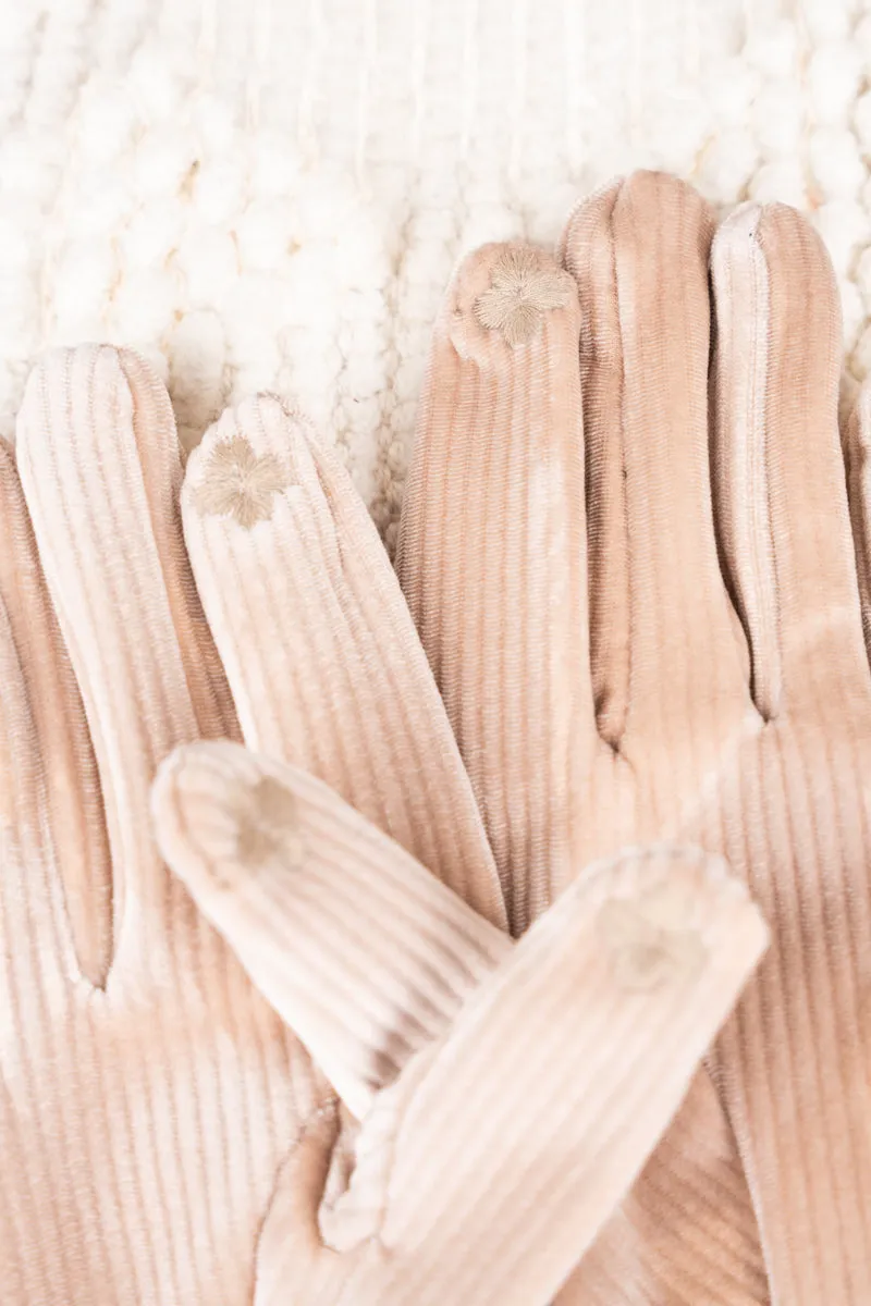 One Pair The Magic Touch Tech Gloves, Beige