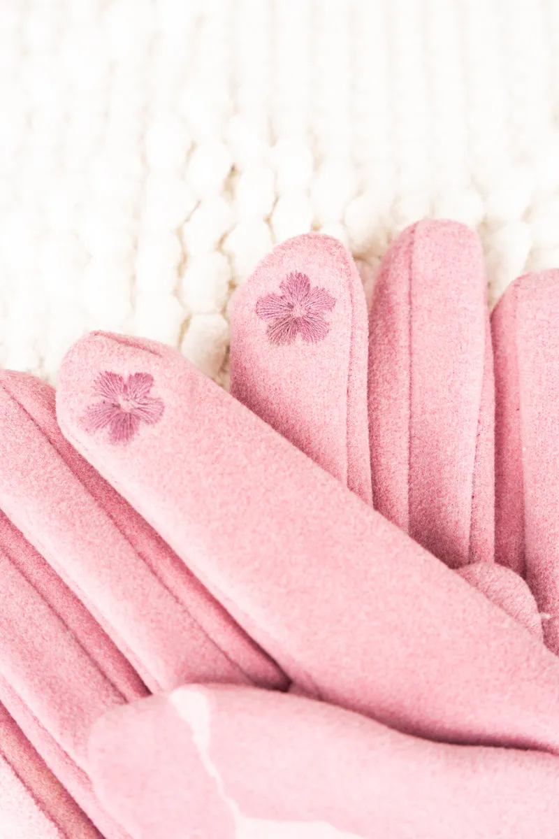 One Pair The Raquel Smart Touch Gloves, Pink
