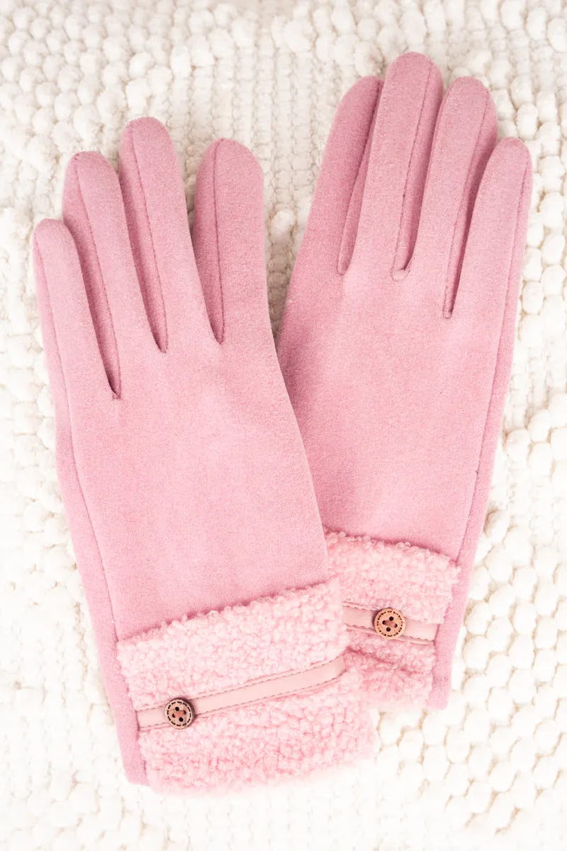 One Pair The Raquel Smart Touch Gloves, Pink