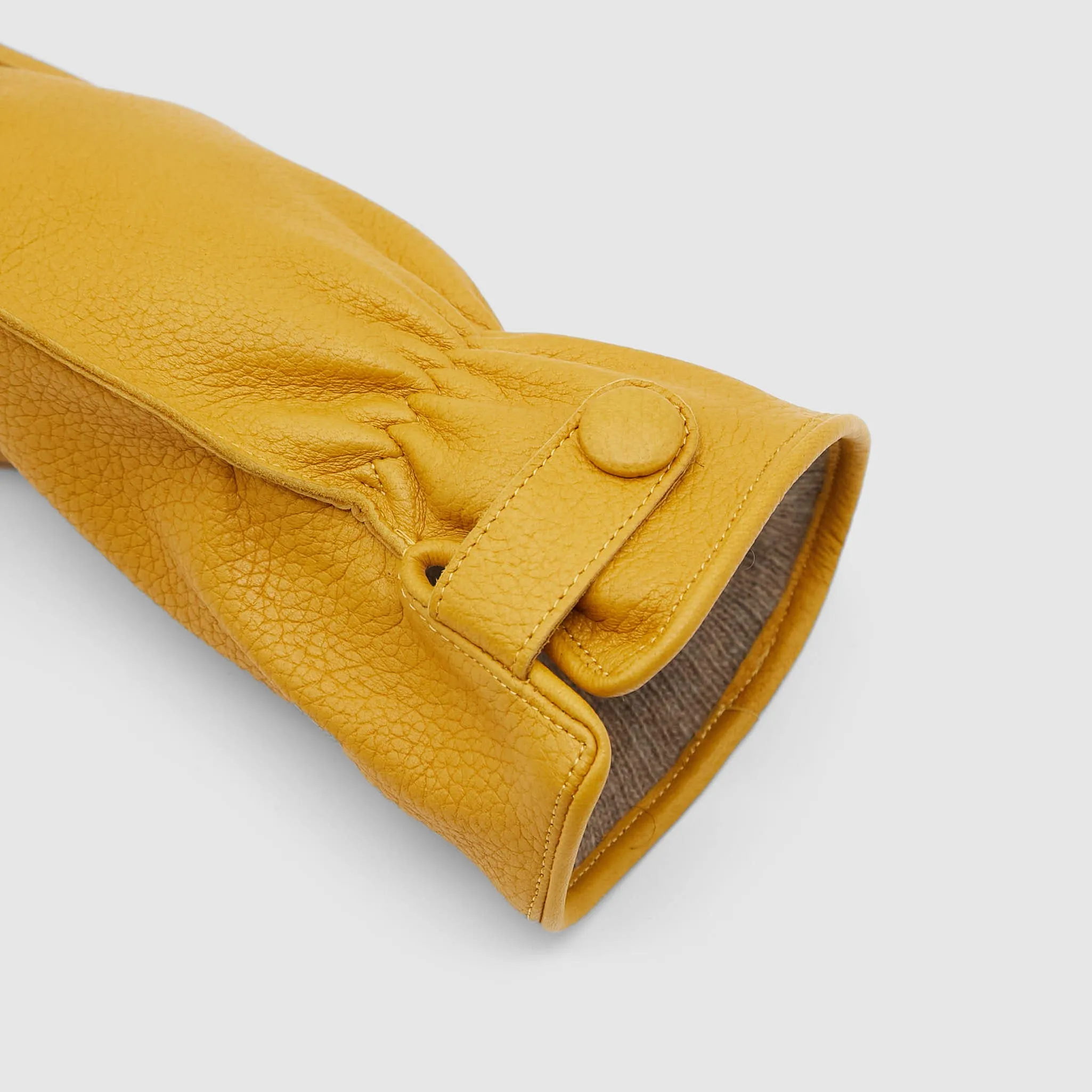 Orciani Deerskin Leather Cashmere Wool Blend Lined Gloves