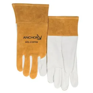 ORS Nasco 115-TIG Split Cowhide/Goatskin Palm Welding Gloves, X-Large, Buck Tan/White, 115TIG-XL