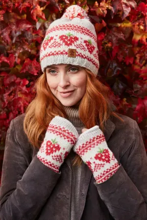 Pachamama Womens Strawberry Handwarmers - Oatmeal