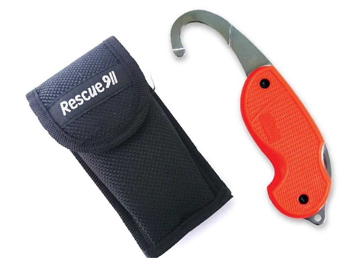 Pacific Cutlery Rescue 911 Orange Handle With Sheath