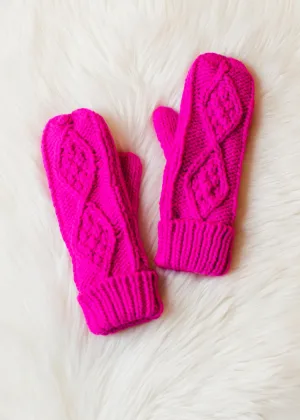 Panache Cuffed Cable Knit Fleece Lined Mittens