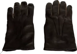 paul & smith Brown Leather 'concertina' Gloves UK L