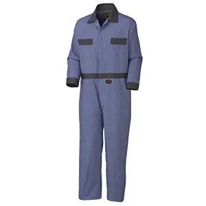 Pioneer Heavy-Duty Shop & Garage Work Coverall With Action Back & Elastic Waist, 7 Storage Pockets, 100% Cotton