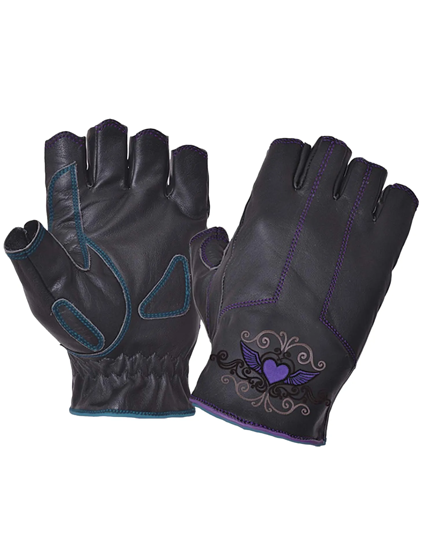 PURPLE HEART FINGERLESS GLOVES