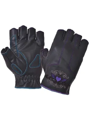 PURPLE HEART FINGERLESS GLOVES