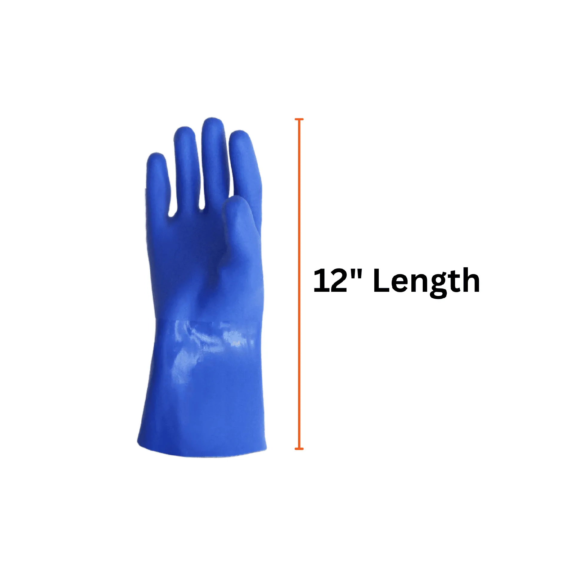 PVC Chemical Resistant Gloves – Blue Triple-Dipped with Sandy Finish and Interlock Lining